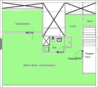 Foto - Erstbezug 2 Zimmer DG Wohnung - 1.020,00 EUR Kaltmiete,