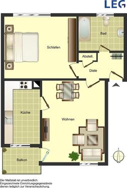 Foto - 2-Zimmer-Wohnung in Ahlen - 421,00&nbsp;EUR Kaltmiete, ca.&nbsp; 46,74&nbsp;m&sup2;
