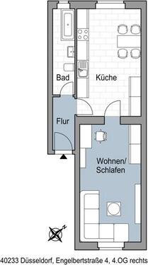 Foto - 1 Zimmer Etagenwohnung zur Miete in Düsseldorf