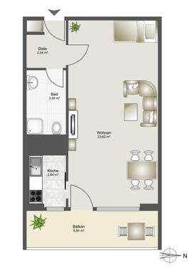 Foto - AB SOFORT- APRTMENT- SOLLN - 1.250,00 EUR Kaltmiete,