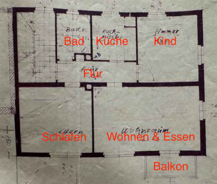 Foto - 3-Zimmer-Etagenwohnung mit Balkon und Stellplatz