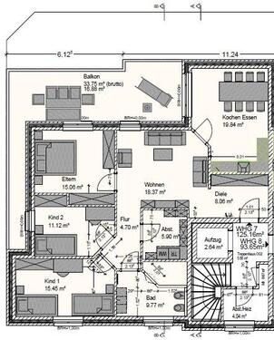 Foto - Penthouse-Wohnung in Bösel - 990,00&nbsp;EUR Kaltmiete, ca.&nbsp; 125,00&nbsp;m&sup2;