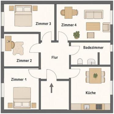 Foto - 4-Zimmer-Wohnung mit neuer Küche, Terrasse & Gartennutzung, Erdgeschoss – ruhige Lage in Münster 6100.10102