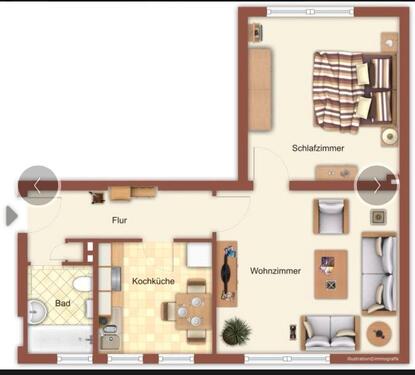 Foto - 2 Zimmer Wohnung - 759,00&nbsp;EUR Kaltmiete, ca.&nbsp; 49,20&nbsp;m&sup2;