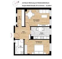 Neu renovierte 2,5-Raum-Wohnung an der Muldental-Klinik - Grimma