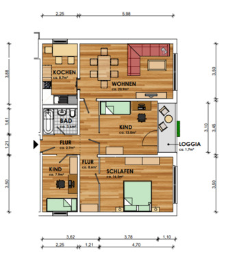 Foto - 4 Zimmer Etagenwohnung zur Miete in Güstrow