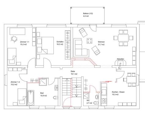 Foto - Großzügige 6-Zimmer Wohnung in DornburgSaale