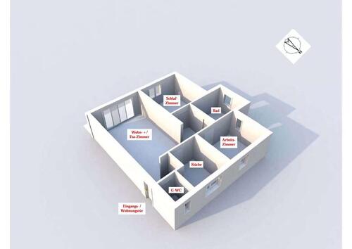 Foto - Attraktive 3-Zimmer-Wohnung mit Garage und Stellplatz