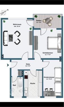 Foto - 3 Zimmer Wohnung mit Balkon - 156.000,00&nbsp;EUR Kaufpreis, ca.&nbsp; 76,00&nbsp;m&sup2;
