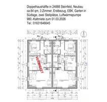 Doppelhaushälfte zu vermieten - 980,00 EUR Kaltmiete, in Steinfeld (PLZ: 24888)
