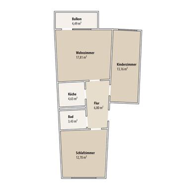 Foto - 3 Zimmer Etagenwohnung zur Miete in Gera