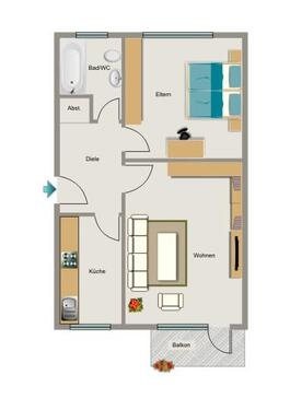 Foto - 2.5 Zimmer Erdgeschoßwohnung zur Miete in Moers