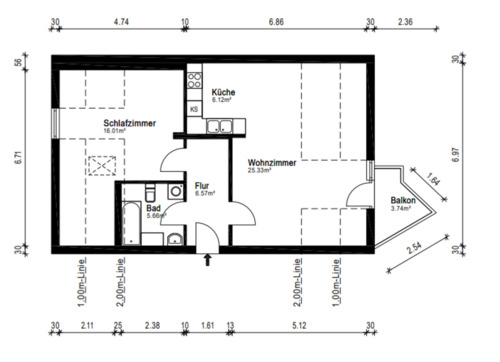 Foto - 2 Zimmer Dachgeschoßwohnung zur Miete in Erkner
