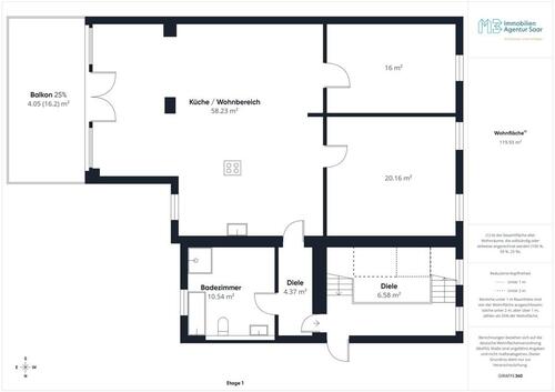 Foto - 3 Zimmer Etagenwohnung in Saarlouis