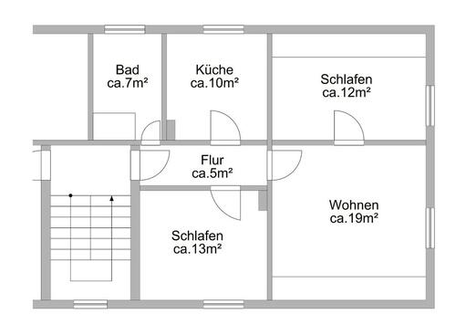 Foto - Helle und Ruhige 3-Raum-Wohnung im 2.OG (DG)