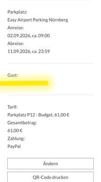 Foto - Parkplatz Parken am Flughafen Nürnberg P12 von 2.9. - 11.9.2026