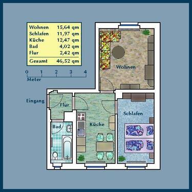 Foto - Gemütliche 2-Zimmer-Wohnung - 367,00&nbsp;EUR Kaltmiete, ca.&nbsp; 46,74&nbsp;m&sup2;