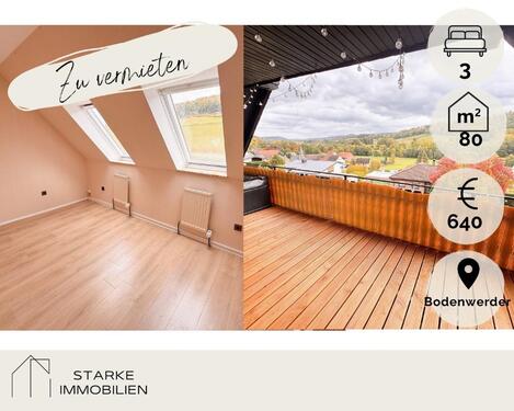 Foto - **Gemütliche 3 Zi-Dachgeschosswohnung mit malerischen Loggia-Ausblick bei Bodenwerder zu vermieten**