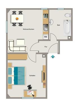 Foto - 1.5 Zimmer Erdgeschoßwohnung zur Miete in Bottrop