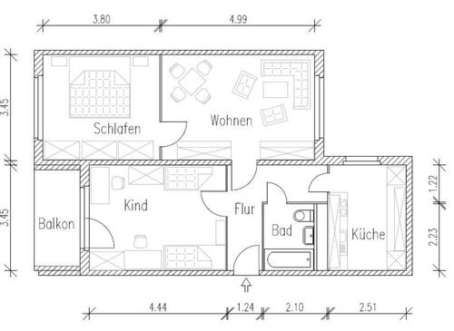 Foto - 3 Zimmer Etagenwohnung zur Miete in Eisenach