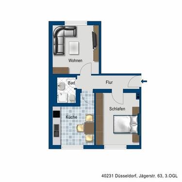 Foto - Etagenwohnung in Düsseldorf zur Miete