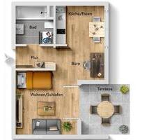 Gepflegte 1-Zi.-EG Whg mit Terrasse und TG in Aidlingen