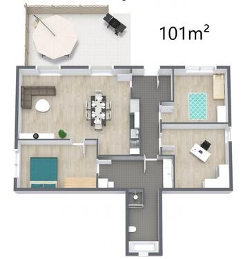 Foto - 101qm-Wohnung, 4ZKB, Einbauküche Badewanne