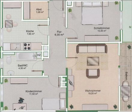 Foto - 3 Zimmer Etagenwohnung zum Kaufen in Geretsried