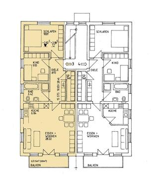 Foto - Traumwohnung im 1. OG mit 3 Zimmern, großem Balkon, Einbauküche