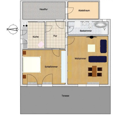 Foto - 2 Zimmer Terrassenwohnung - 640,00 EUR Kaltmiete,