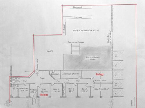 Foto - Trockene Lagerhalle Abstellraum 550m² mit 4m Rolltor zu vermieten