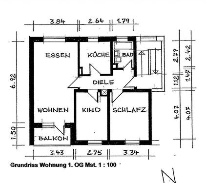 Foto - Helle 3 Zimmer Wohnung mit Balkon, Einbauküche, Keller, Stellpl.