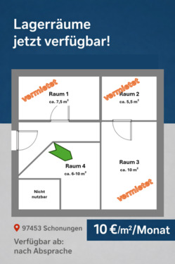 Foto - Lagerflächen 10€m² Monat – flexibel nutzbar in Schonungen