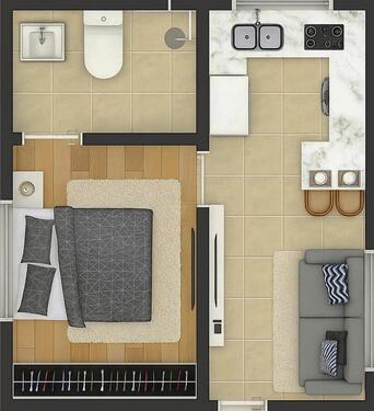 Foto - Möbliertes Zimmer mit Kochnische & Bad – 25 m in Gau-Algesheim