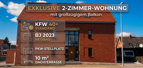 Foto - Moderne 2-Zimmer-Wohnung mit Balkon (KfW 40, Baujahr 2023)