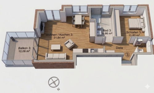 Foto - 2 Zimmer Etagenwohnung zur Miete in Dülmen