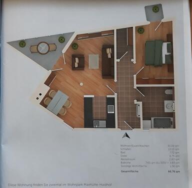 Foto - 2 Zimmer Wohnung mit Balkon Bahnhofsnähe Maxhütte-Haidhof