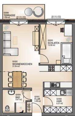Foto - 2 Zimmer Erdgeschoßwohnung zur Miete in Weyhe