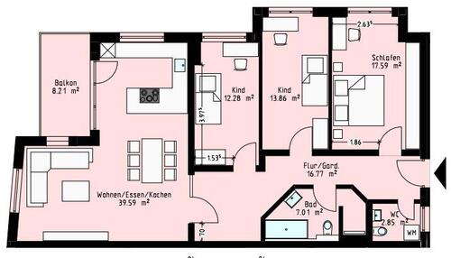 Foto - 4 Zimmer Etagenwohnung zur Miete in Gera
