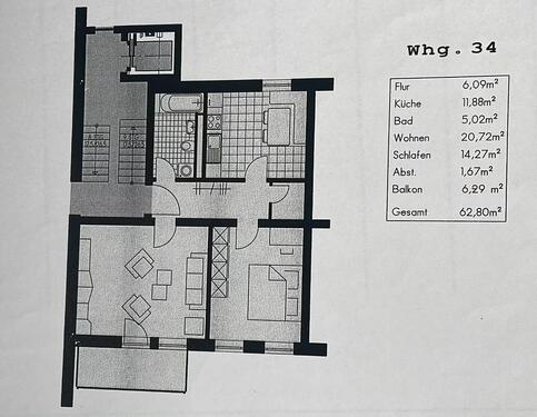 Foto - Sonneberg – 2-Zimmer-Wohnung mit Balkon - 1. OG