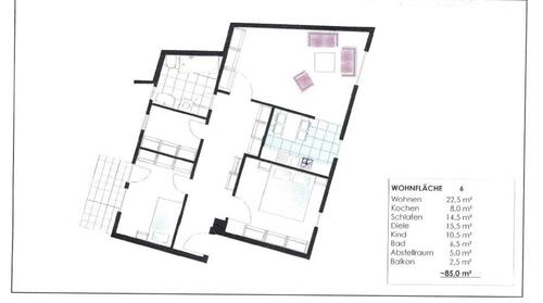 Foto - Gemütliche 3-Zimmer-Wohnung mit Balkon und Tiefgaragenstellplatz in Biedenkopf