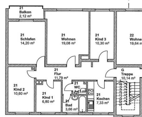 Foto - Helle 5‑Zimmer‑Wohnung mit Balkon in Kassel‑Niederzwehren