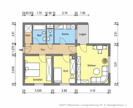 Foto - 3 Zimmer Etagenwohnung zur Miete in Offenbach am Main