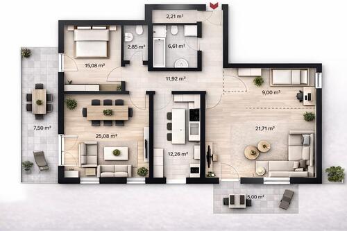 Foto - 3.5 Zimmer Etagenwohnung zur Miete in Büchlberg