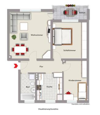 Foto - Attraktive EG Wohnung mit 3 ZI + EBK; 10min zur Uni und Siggi