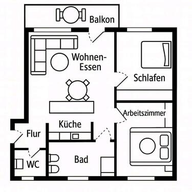 Foto - 3-Zimmer Wohnung - 976,00 EUR Kaltmiete, ca.  73,00 m²