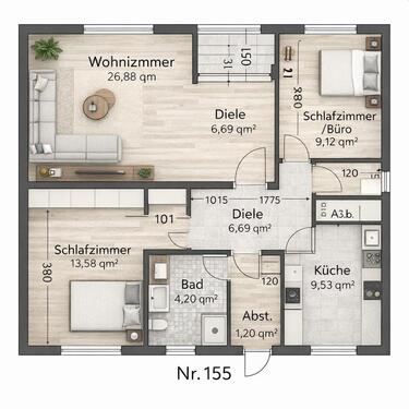 Foto - 3 Zimmer Etagenwohnung zur Miete in Detmold