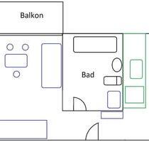 voll möblierte Einraumwohnung mit Balkon, Glasfaser, Aufzug - Meiningen