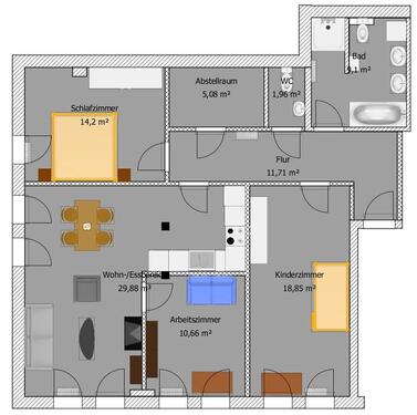 Foto - 4 Zimmer Erdgeschoßwohnung in Suhl