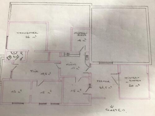 Foto - 4 Zimmer Wohnung mit großem Garten , Terasse und Wintergarten zu